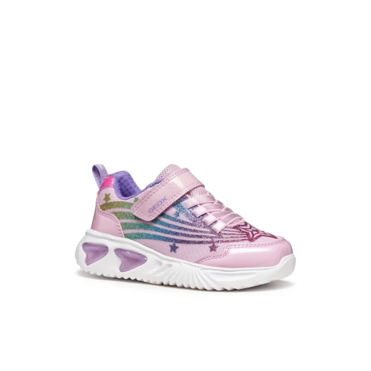 Geox Assister Girl Sneakers Pink Shiny Patent Leather Effect Light Up Outsole Shoes Size 36 for Girls Active Modern Design - Geox - Image 3