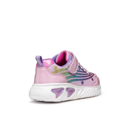 Geox Assister Girl Sneakers Pink Shiny Patent Leather Effect Light Up Outsole Shoes Size 36 for Girls Active Modern Design - Geox - Image 5