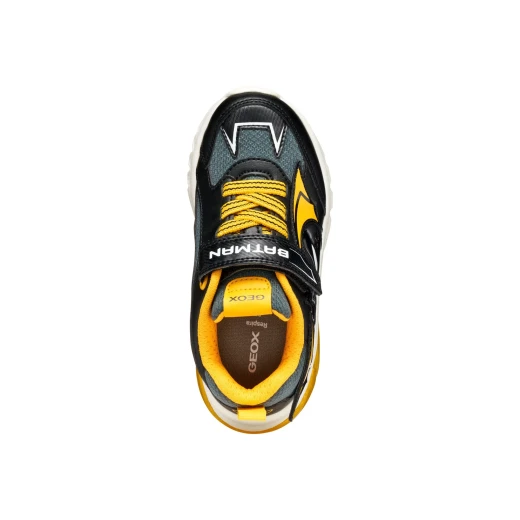 Geox CIBERDRON BOY Sneakers Black Leather Effect Mesh Active Design with Batman Inspirations Lights Up Outsole On/Off Button Size 38 Kids Shoes - Ciberdron - Image 6