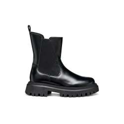 Geox Maquinnens Girl Ankle Boots Black Leather Effect Side Panel 31 Glamorous Design For Girls' Fashion Perfect For School Outfits and Leisure Wear