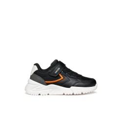 Loftus Boy's Sporty Sneakers Black 34, Leather Effect and Fabric Construction, Ideal for School and Leisure Activities, Modern Design, Comfortable Fit, Boys Footwear