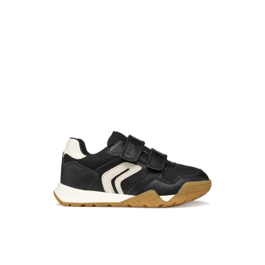 Rann-E Boy Sneakers Black Mesh and Leather Effect Casual Shoes Size 28 - Geox - Image 2