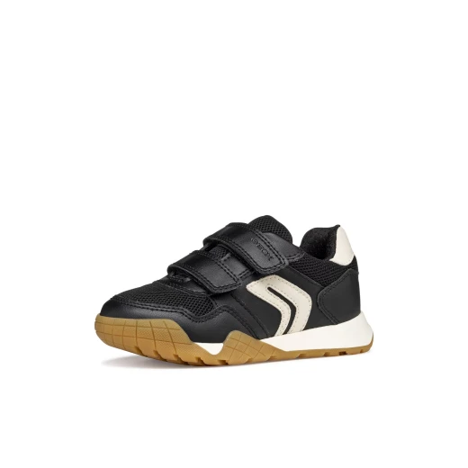 Rann-E Boy Sneakers Black Mesh and Leather Effect Casual Shoes Size 32 - Image 4