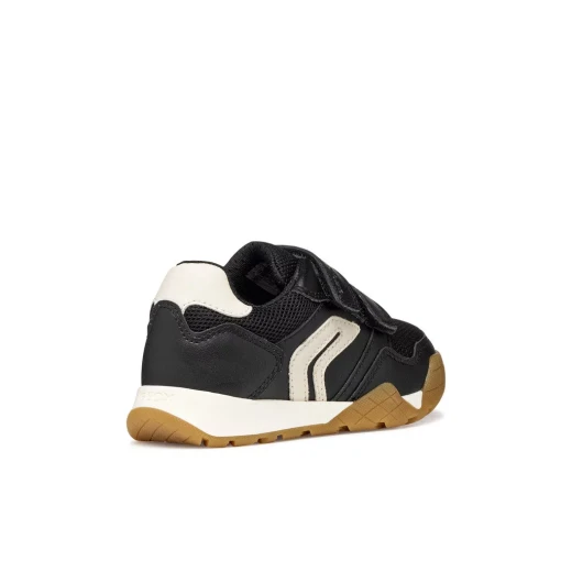 Rann-E Boy's Casual Sporty Sneakers in Black, Size 29, Crafted with Breathable Mesh and Leather Effect Material, Versatile for Everyday Wear, Item J56NEA.0BC14.C9B1M - Geox - Image 5