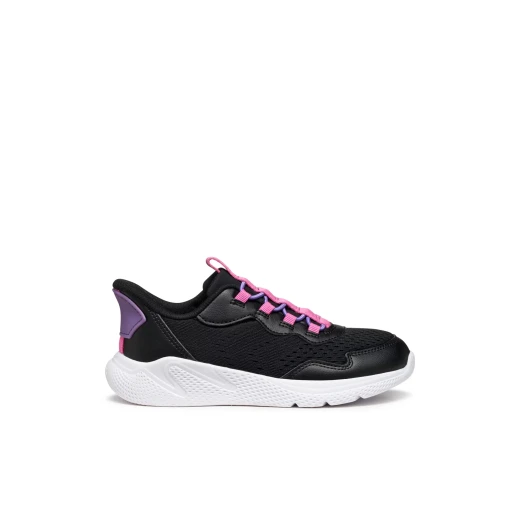 Sprintye Fast In Girl's Sneakers Black Color Modern Design Running Style Mesh Leather Effect Slip On Technology Size 35 - Geox - Image 2