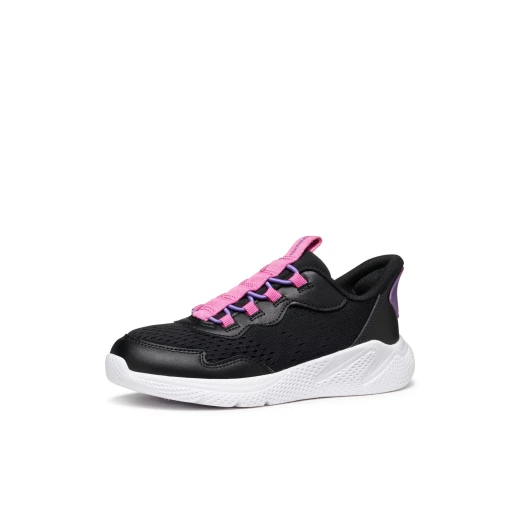 Sprintye Fast In Girl's Sneakers Black Color Modern Design Running Style Mesh Leather Effect Slip On Technology Size 35 - Geox - Image 4