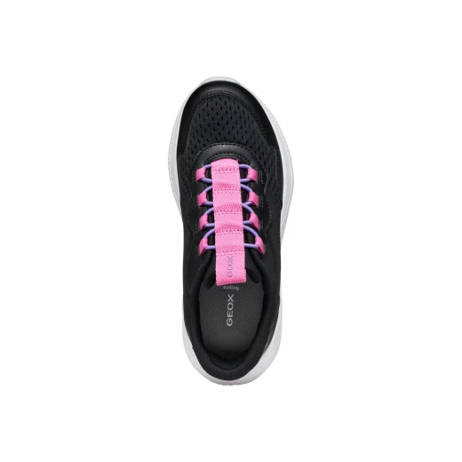 Sprintye Fast In Girl's Sneakers Black Color Modern Design Running Style Mesh Leather Effect Slip On Technology Size 35 - Geox - Image 9