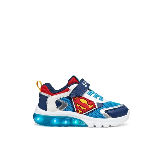 Geox Ciberdron Boy Sneakers Blue Mesh Leather Effect Superman Design Size 34 - Geox - Image 11