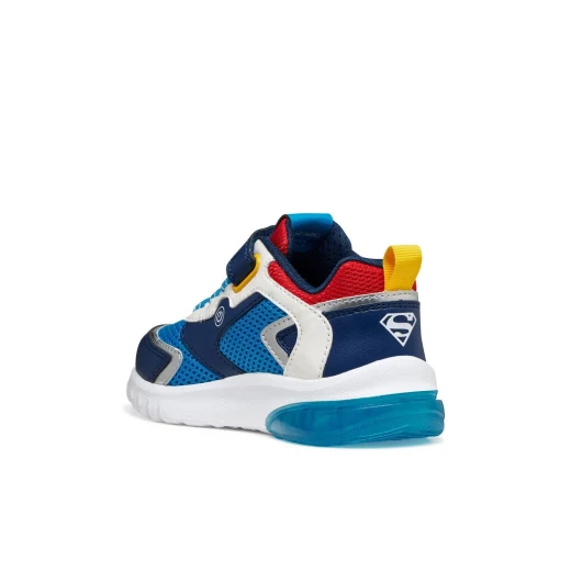 Geox Ciberdron Boy Sneakers Blue Mesh Leather Effect Superman Design Size 32 - Geox - Image 6