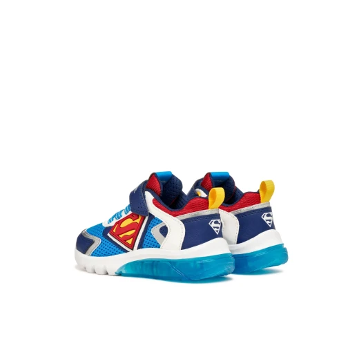 Geox Ciberdron Boy's Sneakers Blue 28 Featuring Superman Graphics and Lights, Mesh and Leather Effect Construction, Perfect for Sports Activities, Boys' Footwear - Geox - Image 8
