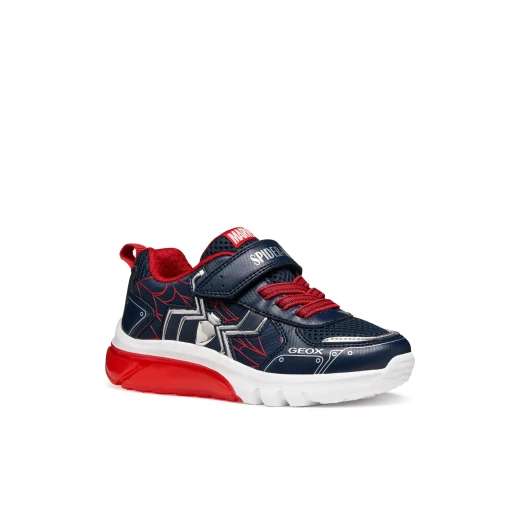 Geox Ciberdron Boy's Sneakers Navy Mesh Superman Lights Featuring Metallic Detailing, Ideal for Playtime and Sports. Size 28. Partnership with Marvel. J65LBC.014CE.C0735 - Geox - Image 3