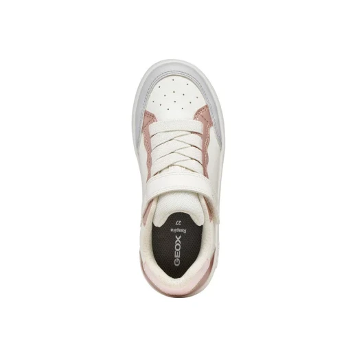 Geox Eclyper Girl Sneakers White Leather Effect Upper Pearlescent Nubuck Effect Lightweight Versatile Everyday Outfit Shoes Size 29 ITEMCODE J65LRB 054AJ C0406 - Geox - Image 7