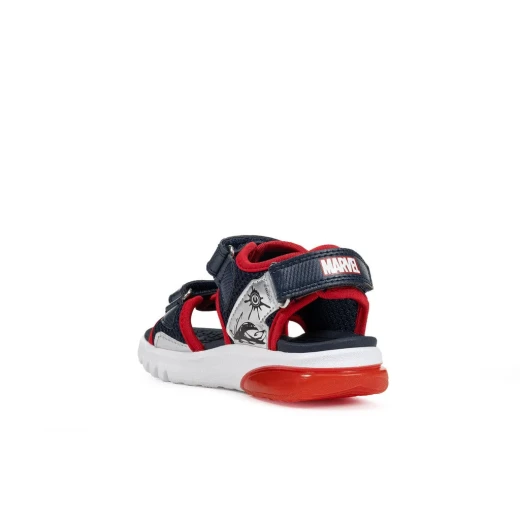 Geox Ciberdron Boy's Navy Sandals Mesh and Embossed Leather Effect with Spiderman Patches and Lights Size 34 (Boys' Action Shoes) - Geox - Image 10