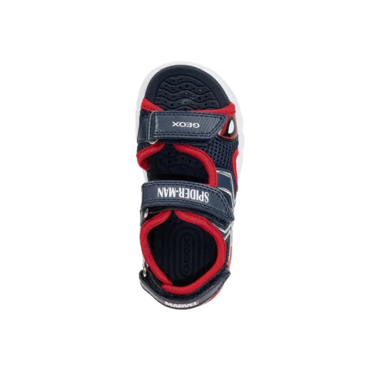 Geox Ciberdron Boy's Navy Sandals Mesh and Embossed Leather Effect with Spiderman Patches and Lights Size 34 (Boys' Action Shoes) - Geox - Image 11