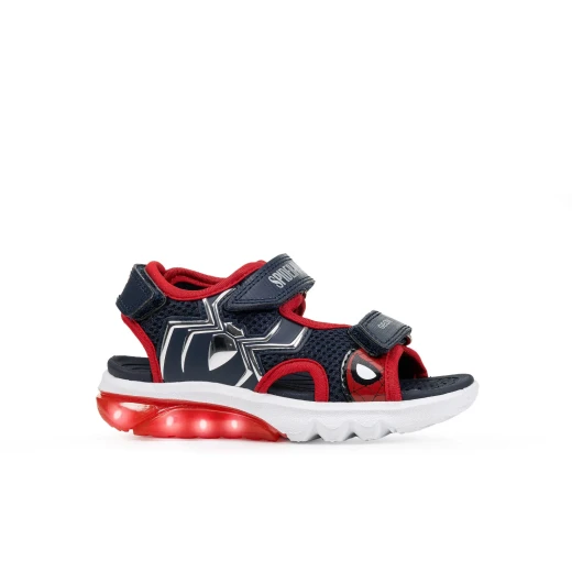 Geox Ciberdron Boy's Sandals Navy Mesh 28 Spiderman Design with Multicolor TPR Patches and Lights Perfect for Active Kids - Geox - Image 3