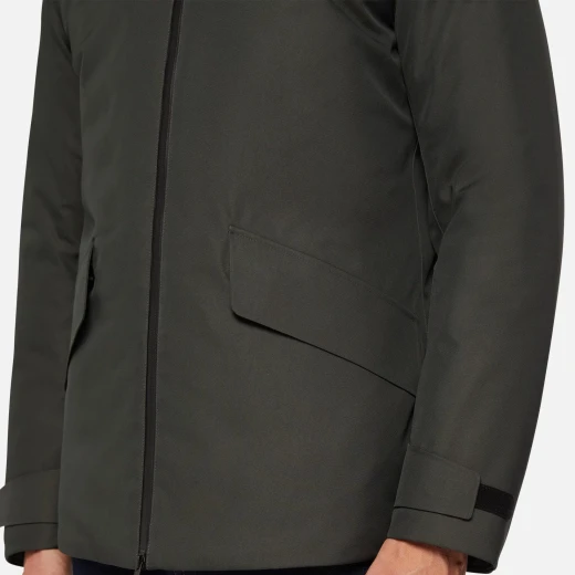 Geox Clintford ABX Men's Waterproof 3/4 Length Jacket Dark Green Hooded Windproof Recycled Polyester 54 Urban Style - Clintford - Image 7