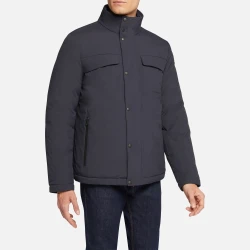 Geox Spherica Man Navy 60 Midnight Blue Recycled Polyester Short Jacket Windproof Water Repellent Breathable 1 Size Available Everyday Urban Style