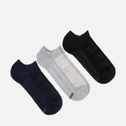Geox Men's No Show Socks 3 Pack Cotton Blend Breathable 43 46