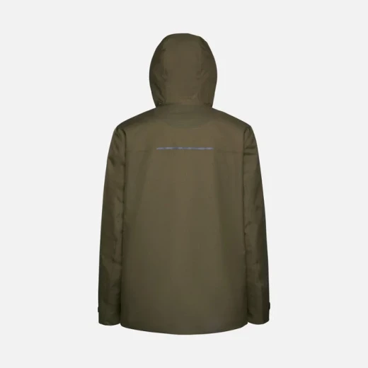 Geox Clintford ABX Men's 3/4 Length Olive Green Hooded Parka Jacket Recycled Polyester Waterproof Windblocking Breathable Environmentally Friendly Fill City Wearable 60 Size - Clintford - Image 6