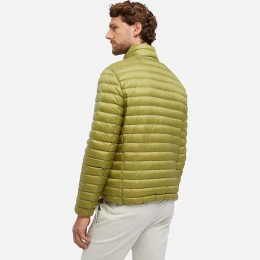 GEOX Warrens Man Olive Green Puffer Jacket Cropped for Men Autumnal Weight Ultra Lightweight Quilted Nylon Water Repellent Windblocking Finish Packable Anorak Available in Size 50 - Geox - Image 6