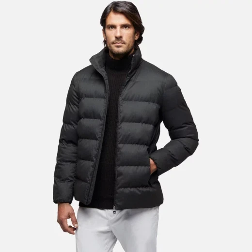Geox Asphalt Man Levico Jacket Black 60 Men's Short Anorak Water Resistant Wind Blocking Polyester Fabric with Wool Like Texture Micro Pattern Print Fast Delivery Easy Exchange Geox Asphalt Man Levico Jacket Black 60 Men's Short Anorak Water Resistant Wind Blocking Polyester Fabric with Wool Like Texture Micro Pattern Print Fast Delivery Easy Exchange