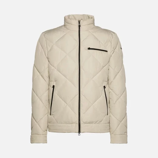 Geox Vicenda Man Short Jacket Off White with Diamond Quilted Design Sustainable Padding City Style for Men Size 58 Versatile Everyday Wear Fast Delivery and Easy Exchange - Geox - Image 4