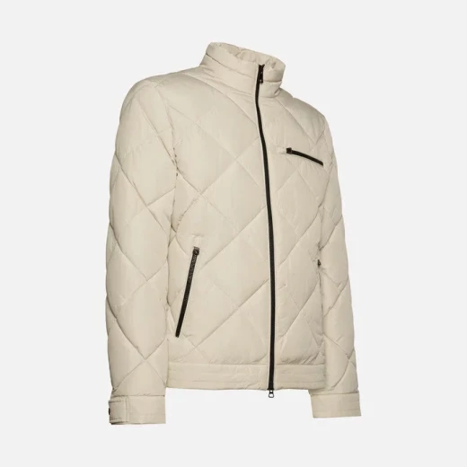 Geox Vicenda Man Short Jacket Off White with Diamond Quilted Design Sustainable Padding City Style for Men Size 58 Versatile Everyday Wear Fast Delivery and Easy Exchange - Geox - Image 7