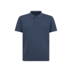 Geox POLO MAN Short Sleeve Polo Shirt for Men Washed BCI Cotton Jersey Majolica Blue XL Casual Wear with Side Split Hems and Slightly Lower Hemline 100% Cotton - Geox
