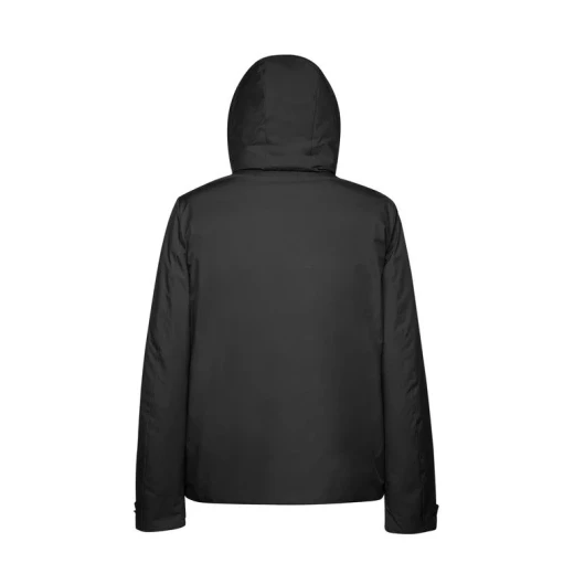 Geox Sapienza Man Padded Jacket 58 Black Water Resistant Wind Blocking Hooded Outdoor Style Stretch Polyester Twill and Recycled Nylon For Men - Geox - Image 3