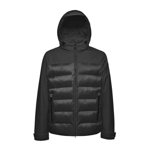 Geox Sapienza Man Padded Jacket 58 Black Water Resistant Wind Blocking Hooded Outdoor Style Stretch Polyester Twill and Recycled Nylon For Men - Geox - Image 6