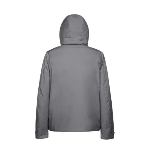 Geox Sapienza Man Padded Jacket 50 Grey Modern Outdoor Design Water Resistant Wind Blocking Recycled Nylon Twill Hood Drawstring Hem Fast Delivery Easy Exchange - Geox - Image 10