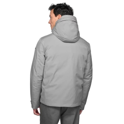 Geox Sapienza Man Padded Jacket With Hood Grey, Water Resistant Wind Blocking Finish, Mixture of Stretch Polyester Twill and Recycled Quilted Nylon, Size 58 - Geox - Image 11