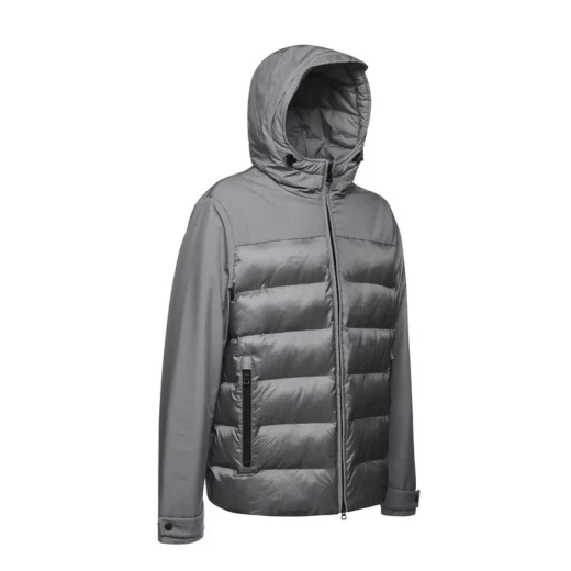 Geox Sapienza Man Padded Jacket 50 Grey Modern Outdoor Design Water Resistant Wind Blocking Recycled Nylon Twill Hood Drawstring Hem Fast Delivery Easy Exchange - Geox - Image 14