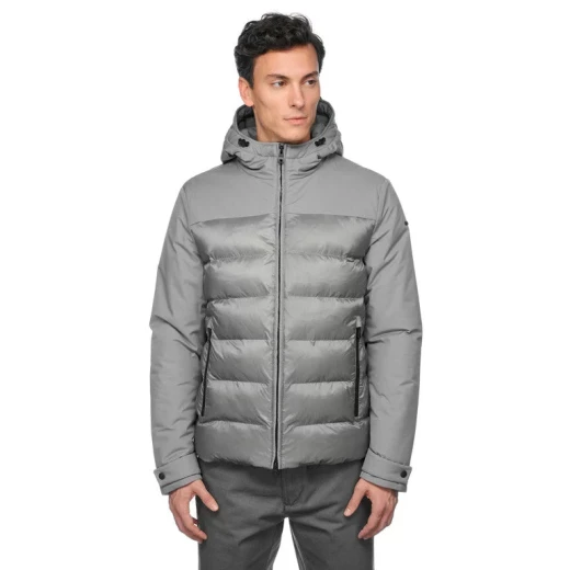Geox Sapienza Man Padded Jacket 50 Grey Modern Outdoor Design Water Resistant Wind Blocking Recycled Nylon Twill Hood Drawstring Hem Fast Delivery Easy Exchange - Geox - Image 15