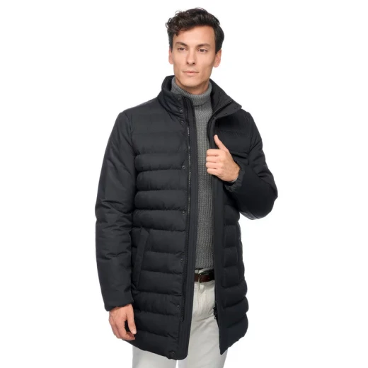 Geox Sile Man Longline Jacket Sky Captain 50 Men's Water Repellent Wind Resistant Padded Everyday Coat 3 External Pockets Fast Delivery and Easy Exchange - Geox - Image 9
