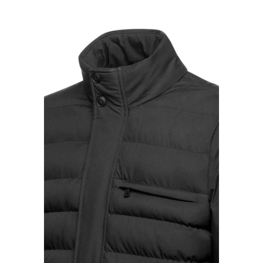 Geox Sile Man Longline Jacket Black Water Repellent Wind Resistant Padded Exterior 3 Pockets Size 54 Functional Comfortable Everyday Aesthetic M4628T.T3140.F9000 Fast Delivery - Geox - Image 8