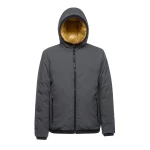 Geox Spherica Man Reversible Jacket Anthracite 60 Featuring Recycled Padding and Snug Hood For Men Stylish Sporty Design Perfect For Colder Months Available Now - Geox
