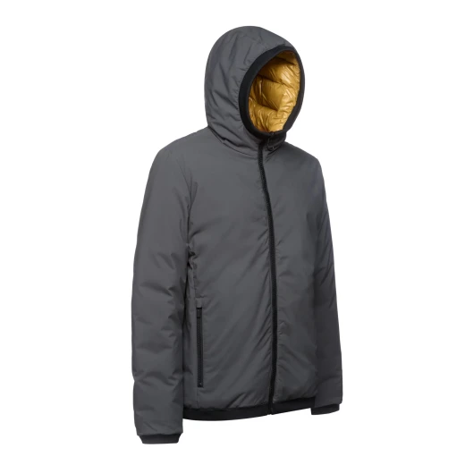 Geox Spherica Man Reversible Jacket Anthracite 60 Featuring Recycled Padding and Snug Hood For Men Stylish Sporty Design Perfect For Colder Months Available Now - Geox - Image 4