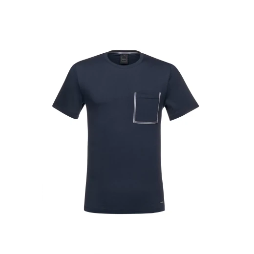 T Shirt Man Crew Neck Sky Captain Cotton Jersey Pocket Tee M - Geox - Image 5