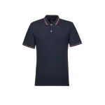 POLO MAN Sky Captain Men's Polo Shirt XXL Made From Breathable Cotton Pique Fabric With Contrasting Striped Detailing on Sleeves and Collar Comfortable for City Dressing - Polo man