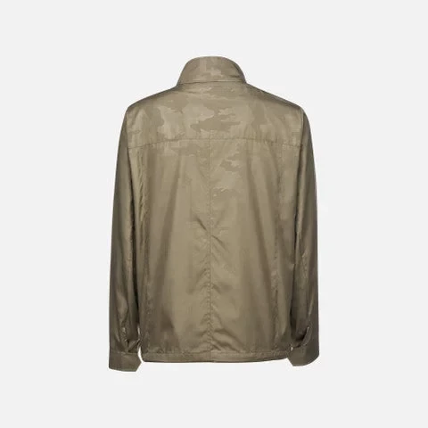 JHARROD MAN Kalamata Lightweight Windbreaker Jacket Mud Green 50 - Geox - Image 6