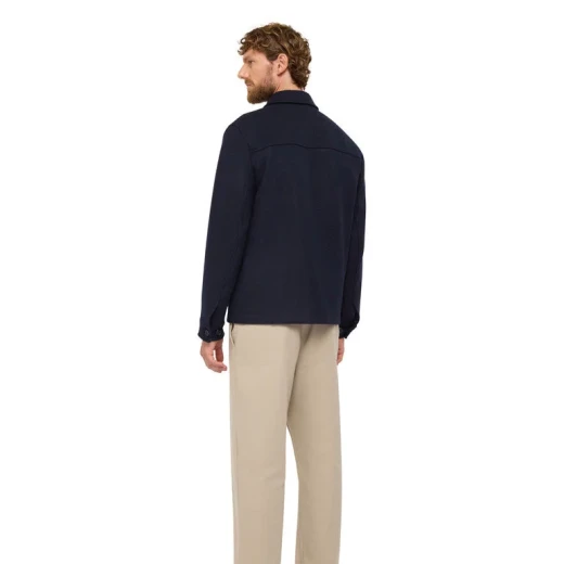 MONREALE MAN Sky Captain Wool Blend Coat Windproof 60 Featuring Shirt Style Cut Chest Pockets and Bonded Soft Cloth Offers Urban Vibe Protection Against Wind - Geox - Image 10