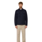 MONREALE MAN Sky Captain Wool Blend Coat Windproof 60 Featuring Shirt Style Cut Chest Pockets and Bonded Soft Cloth Offers Urban Vibe Protection Against Wind - Geox
