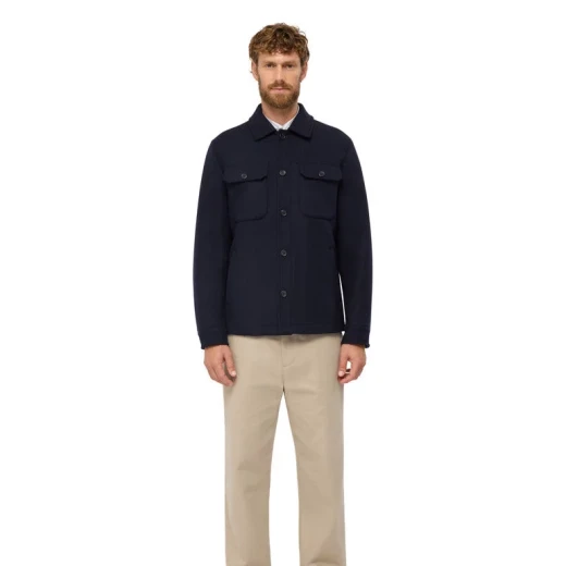MONREALE MAN Sky Captain Wool Blend Coat Windproof 60 Featuring Shirt Style Cut Chest Pockets and Bonded Soft Cloth Offers Urban Vibe Protection Against Wind