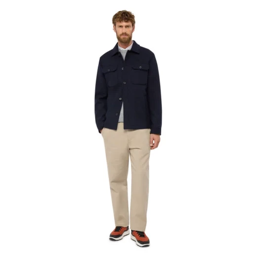 MONREALE MAN Sky Captain Wool Blend Coat Windproof 60 Featuring Shirt Style Cut Chest Pockets and Bonded Soft Cloth Offers Urban Vibe Protection Against Wind - Geox - Image 5