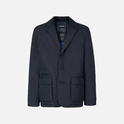 Avery Man Sky Captain Jacket Recycled Matt Polyester Water Repellent Wind Resistant for City Living Men's Outerwear 54 Size Modern Design Comfortable Fit - Geox - Image 2