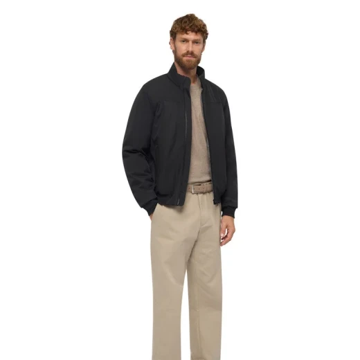 Vincit Men's Bomber Jacket Black Recycled Polyester Twill Windproof 58 - Geox - Image 3