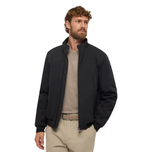 Vincit Men's Bomber Jacket Black Recycled Polyester Twill Windproof 58 - Geox - Image 7