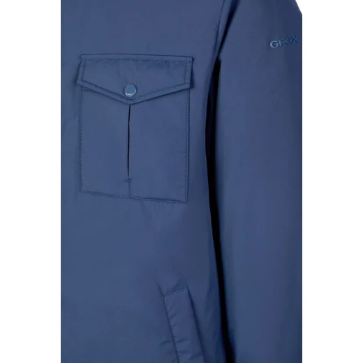 Avery Man Shirt Jacket Navy Blue Water Resistant Recycled Polyester 48 - Geox - Image 6