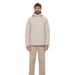 Geox Doray Parka Man Beige Waterproof Breathable Jacket ABX Technology Textured Polyester Recycled Thermore Ecodown Padding Modern Minimalist Design Size 48 For Men - Doray